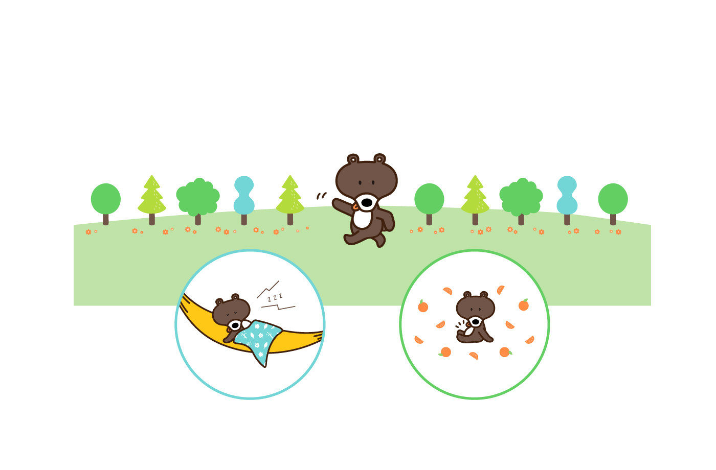動物のクマをモチーフにしたオリジナルキャラクター。