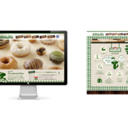 左側にファーストビューが表示されたデスクトップ画面。右側にはWEBデザインの一部が表示されている。